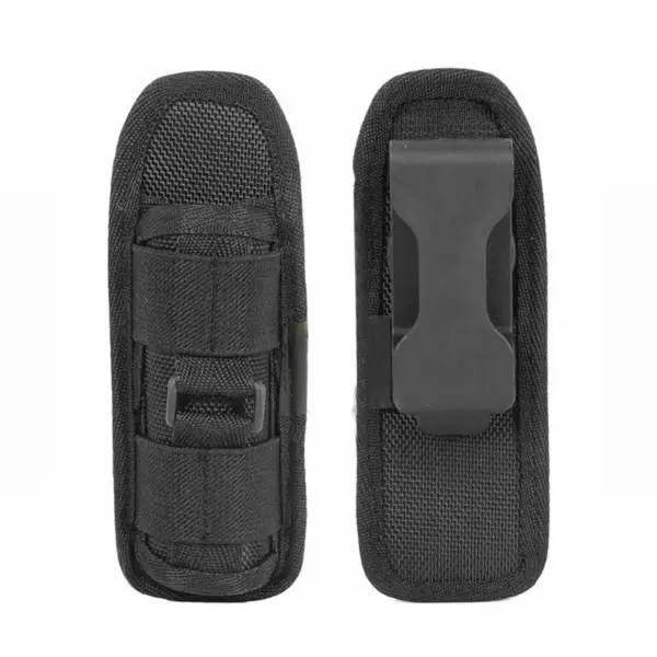 Tactical Flashlight Pouch with 360° Rotating Belt Clip – Durable Nylon Holster Case for Handheld LED Torches - Image 4
