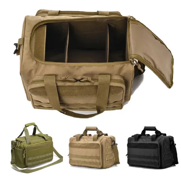 600D Waterproof Tactical Pistol Range Bag – MOLLE Storage Sling Bag for Hunting & Shooting