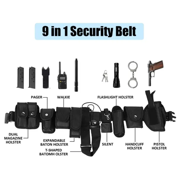 Tactical Police Duty Belt – 10-in-1 Modular Security Belt System with Holsters & Pouches for Law Enforcement, Military & Security - Image 5