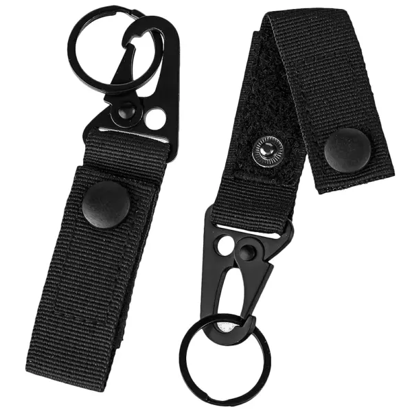Tactical MOLLE Keychain – Nylon Webbing Key Holder with Metal Snap Hook for Backpack or Belt