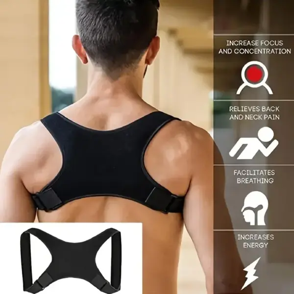 Ergonomic Adjustable Posture Corrector – Back Support Brace for Adults to Improve Kyphosis and Spinal Alignment - Image 2