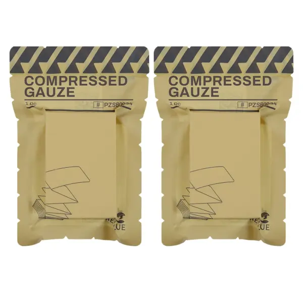 Rhino Rescue Compressed Gauze – Sterile First Aid Wound Dressing for Emergency, Hiking & Camping