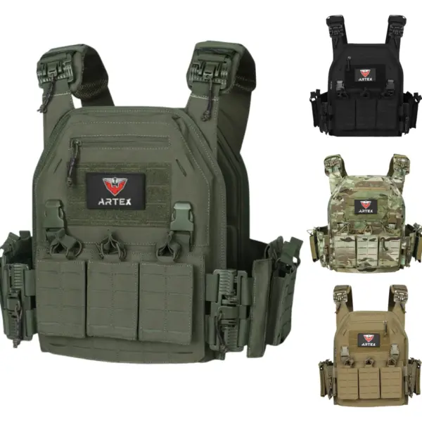 Ranger Green Tactical Plate Carrier Vest with Quick Release – Laser Cut MOLLE Security Vest
