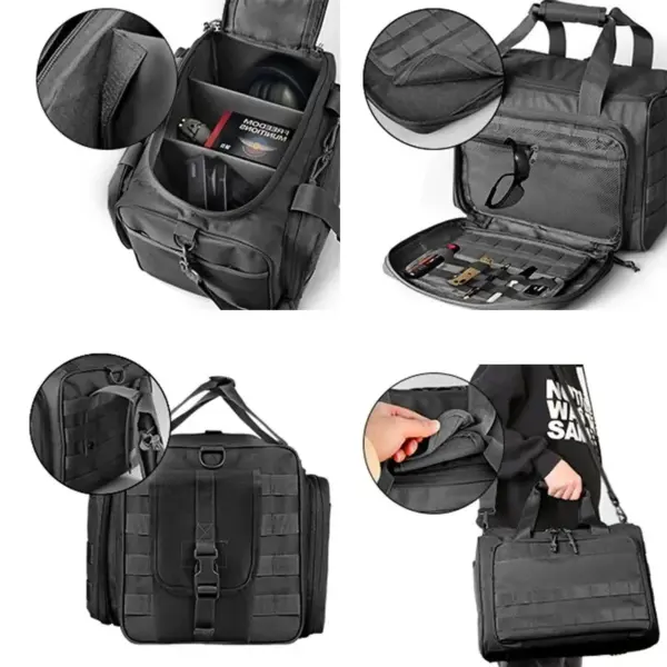 Tactical Gun Range Bag with MOLLE System – Water-Resistant 600D Nylon Shoulder Pack for Hunting & Outdoor Shooting Gear - Image 3