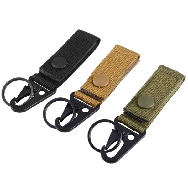 Tactical MOLLE Keychain – Nylon Webbing Key Holder with Metal Snap Hook for Backpack or Belt - Image 3
