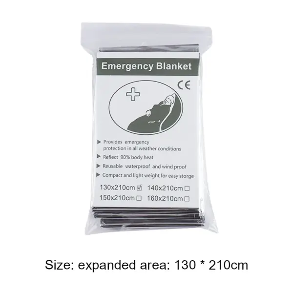 Emergency Thermal Blanket – Foil Mylar Survival Blanket for Outdoor Camping, First Aid & Rescue (1–10 PCS) - Image 6