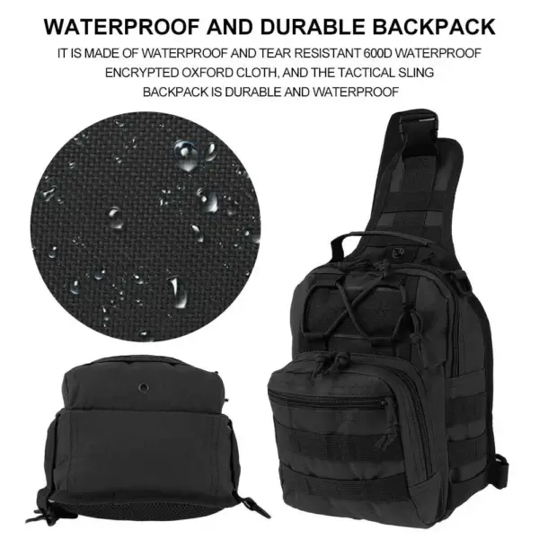 Waterproof Crossbody Chest Bag – Lightweight Tactical Sling Pack for Men's Outdoor Sports, Hiking & Biking - Image 3