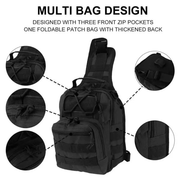 Waterproof Crossbody Chest Bag – Lightweight Tactical Sling Pack for Men's Outdoor Sports, Hiking & Biking - Image 4