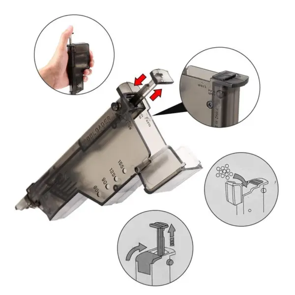 Airsoft BB Speed Loader – 220/100 Round Capacity Tactical Plastic Loader for 6mm BBs - Image 4
