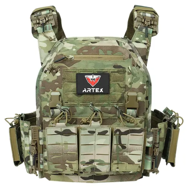 Ranger Green Tactical Plate Carrier Vest with Quick Release – Laser Cut MOLLE Security Vest - Image 8