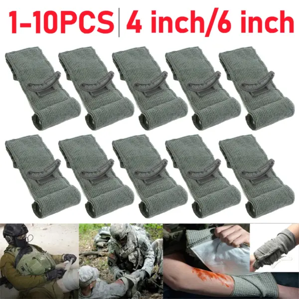 4/6/8 Inch Israeli Bandage – Emergency Compression Hemostatic Dressing for Tactical First Aid & Outdoor Survival