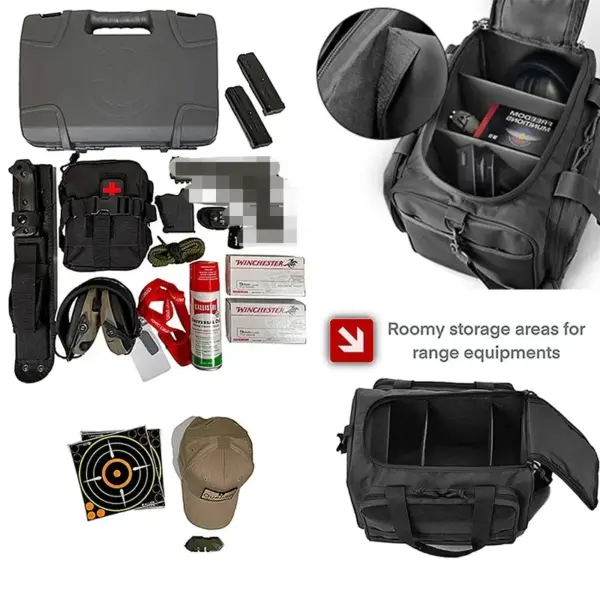 Tactical Gun Range Bag with MOLLE System – Water-Resistant 600D Nylon Shoulder Pack for Hunting & Outdoor Shooting Gear - Image 2