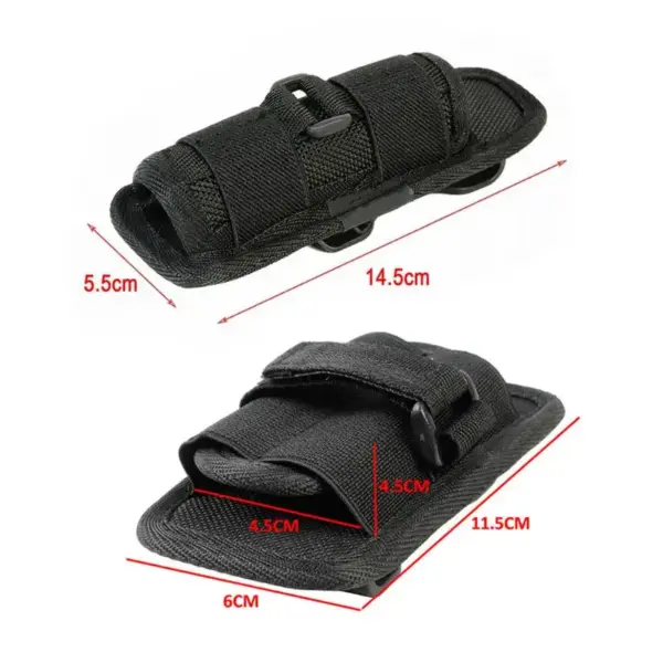 Tactical Flashlight Pouch with 360° Rotating Belt Clip – Durable Nylon Holster Case for Handheld LED Torches - Image 5