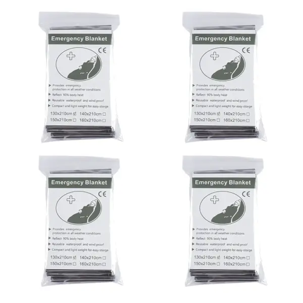 Emergency Thermal Blanket – Foil Mylar Survival Blanket for Outdoor Camping, First Aid & Rescue (1–10 PCS) - Image 14