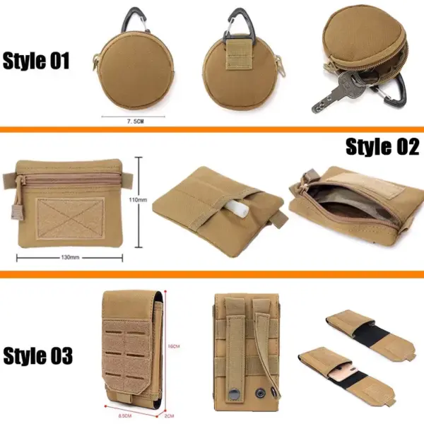 Tactical MOLLE Waist Bag – 600D Nylon EDC Belt Pouch for Phone, Tools & Outdoor Accessories – Hunting, Camping, Hiking Gear - Image 3