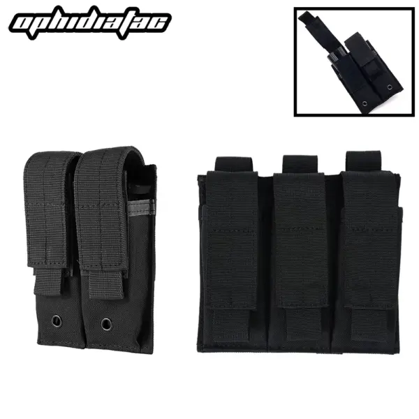 OPHIDIAN 9mm MOLLE Magazine Pouch – Dual Pocket Tactical Pouch for Glock, M1911, 92F, Flashlight & Tools