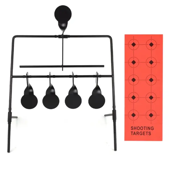 Rotating Metal Shooting Target Stand 4+1 – Self-Resetting Iron Targets for Airsoft, Air Rifles & Pistols - Image 3