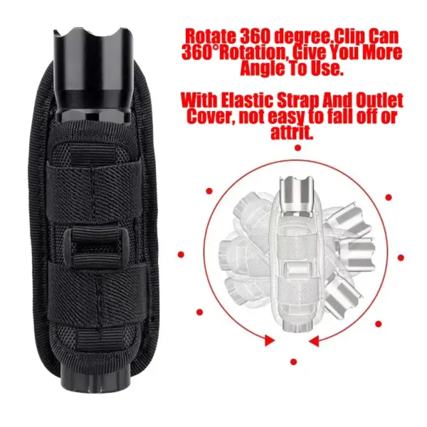 Tactical Flashlight Pouch – 360° Rotating Belt Holster Torch Case for Hunting & Survival Kits - Image 2