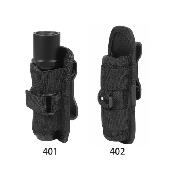 Tactical Flashlight Pouch with 360° Rotating Belt Clip – Durable Nylon Holster Case for Handheld LED Torches