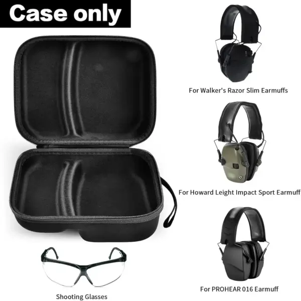 Hard Case Compatible with Walker’s Razor Slim, Howard Leight & PROHEAR 016 – Storage for Shooting Ear Protection & Safety Glasses - Image 2
